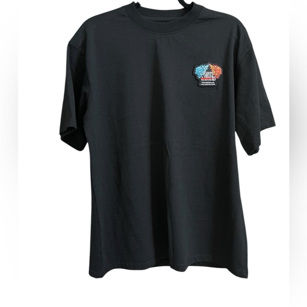 RGSTR Saints & Sinners Graphic T-Shirt Black Skull Flames Tee Men’s Medium